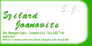 szilard joanovits business card